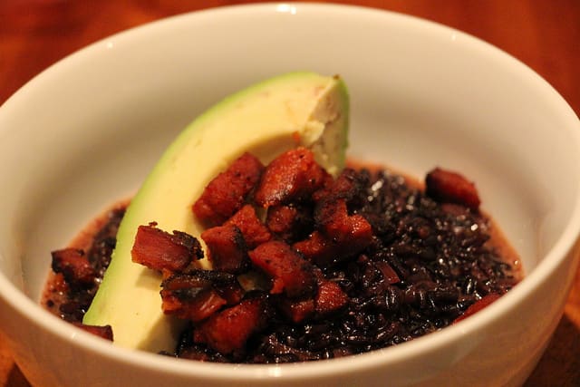 black rice risotto