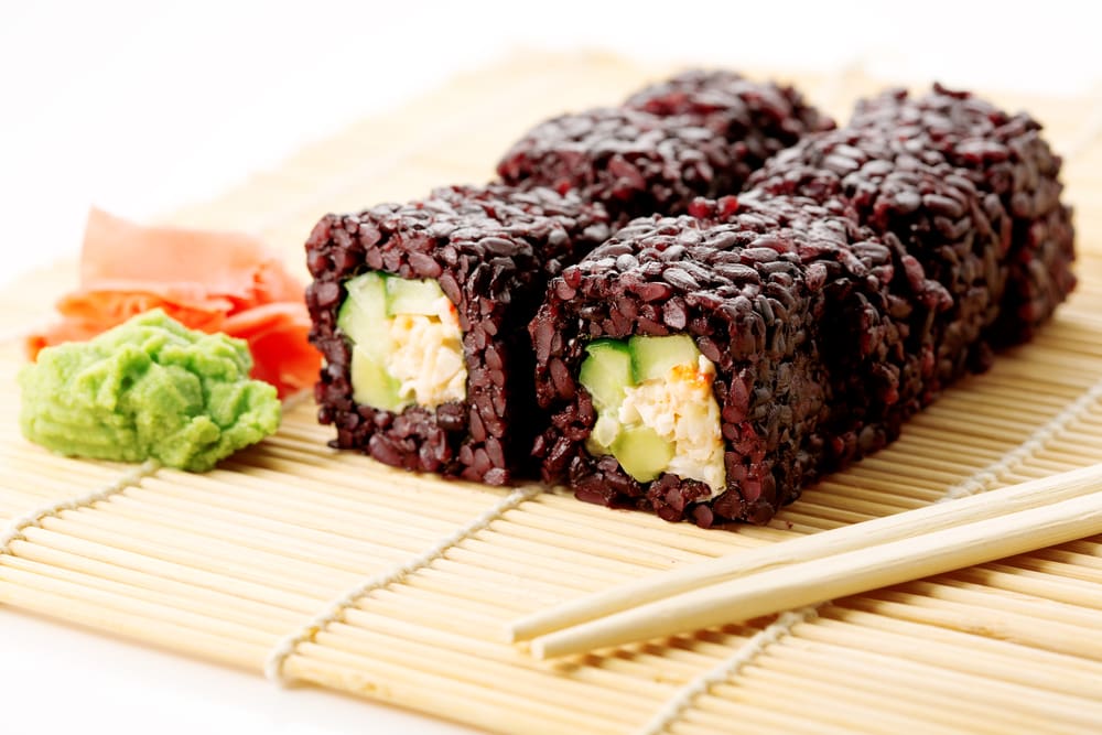 black rice sushi