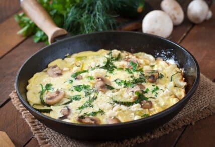 mushroom and zucchini goat cheese frittata recipe