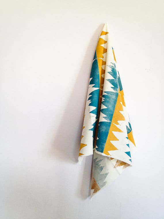 Hand printed home accessories.